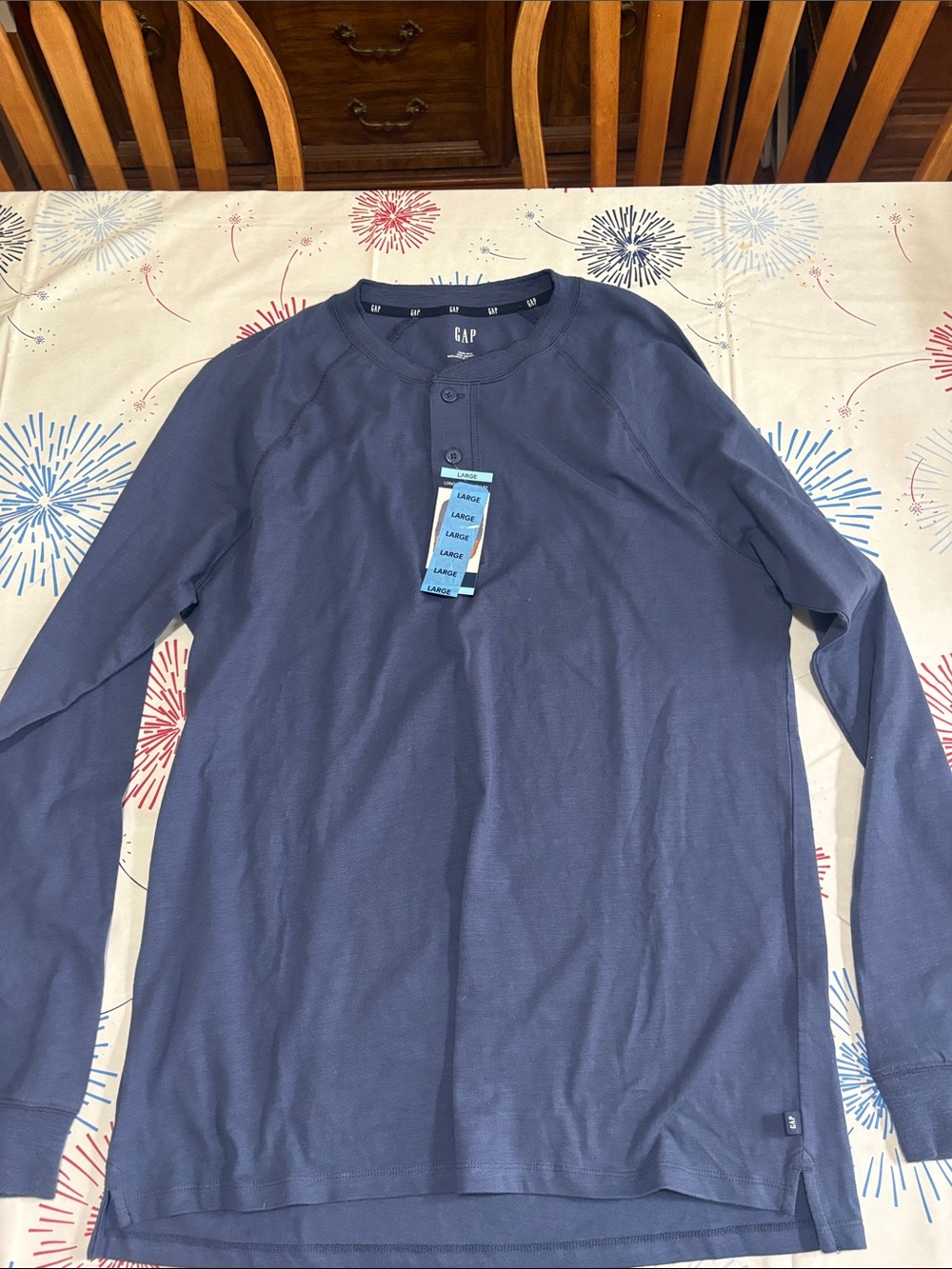 NWT MENS GAP HENLEY LONG SLEEVE SHIRT